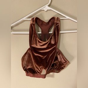 Maroon velvet Roxy bikini top